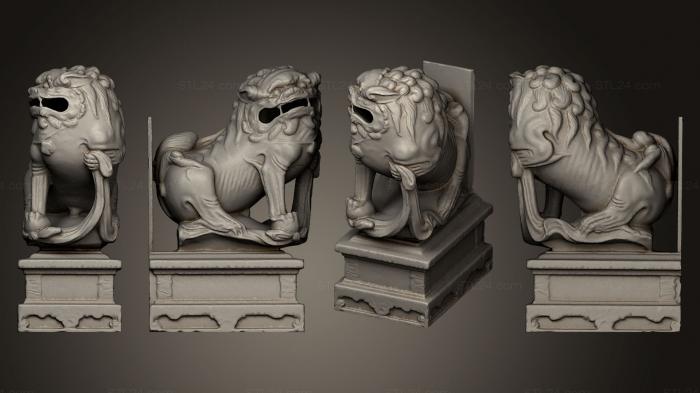 Статуэтки львы тигры сфинксы (Статуя Льва 016 М, STKL_0230) 3D модель для ЧПУ станка